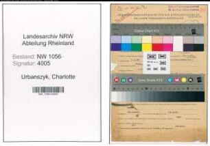Entnazifizierung Charlotte Urbanszyk , geb. 02.12.1908 (Hebamme)