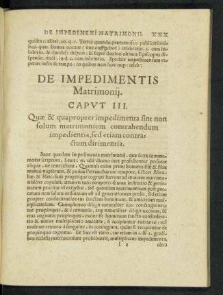 De Impedimentis Matrimonii. Caput III.