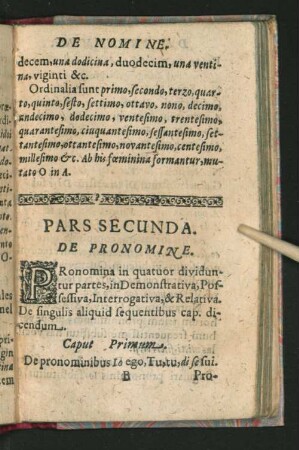 Pars Secunda. De Pronomine.