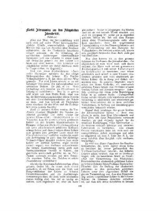 Allerlei Interessantes aus dem Pädagogischen Jahresbericht : (Schluss)