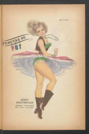 Jenny Dimitrevich (bailarina internacional del show porteño) - [Caricatura] : Pebetas de PBT