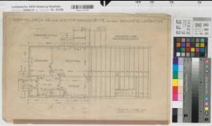 Münster (Münster) Doppelhaus Goldstraße Grundriß Erdgeschoß mit Balkenlage 1921 1 : 50 33 x 50 Zeichnung Westfälische Heimstätte Wohnungsgesellschaft Münsterland