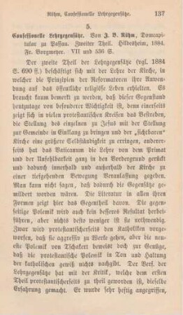 137-140 [Rezension] Röhm, Johann, Confessionelle Lehrgegensätze