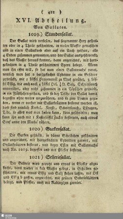 XVI. Abtheilung. Von Sallaten
