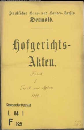 Frerk, Lülf gegen Evert und Meier im Niewald - Schuldforderung