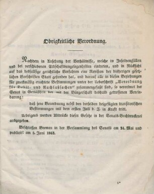 Obrigkeitliche Verordnung.