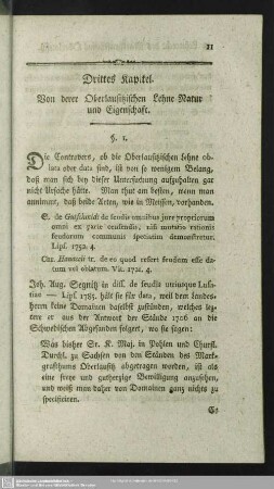 Drittes Kapitel. Von derer Oberlausitzischen Lehne Natur und Eigenschaften