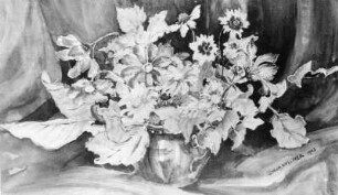 Blumenstrauß in Vase : Blumenstrauß in Vase. Gemälde (1945; C. Vollmer)