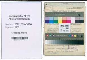 Entnazifizierung Heinz Roberg , geb. 26.01.1916 (Polizist)