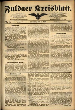 Ausgabe vom Donnerstag, den 21. März 1907.