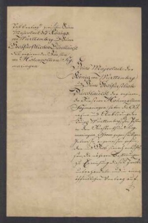 Postvertrag zwischen Württemberg und Hohenzollern-Sigmaringen, 1819.