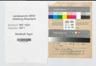 Entnazifizierung Egon Mindhoff , geb. 29.11.1910 (Kaufmann)