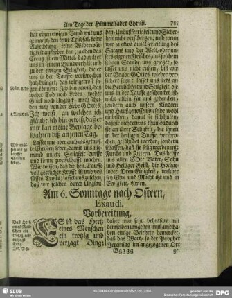 Am 6. Sonntage nach Ostern, Exaudi