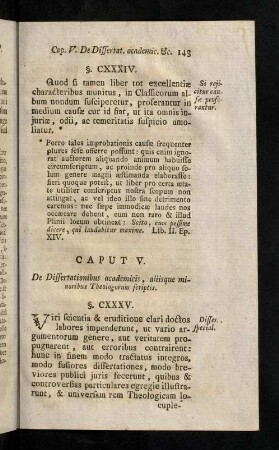 143-163, Caput V. De Dissertationibus academicis, aliisque minoribus Theologorum scriptis.