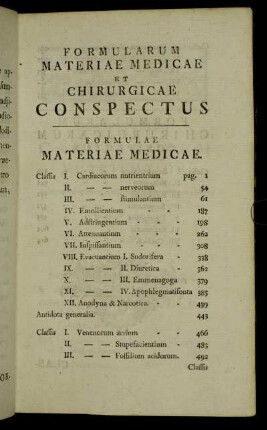 Formularum Materiae Medicae et Chirurgicae Conspectus