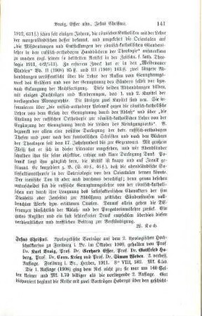 141-143 [Rezension] Jesus Christus