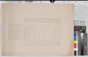 Ostfriesland ostfriesisches Bauernhaus Balkenlage 2.H. 19.Jh. 140 Fuß = 46 cm 47 x 65 (kol.) Zeichnung Landsberg-Velen Nr. 330