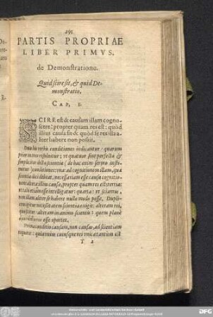 Partis Propriae Liber Primus.