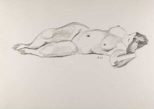 Ohne Titel (Liegender Akt im Dreiviertelprofil)