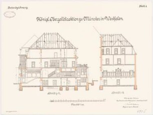 Oberzolldirektion, Münster: Querschnitte 1:100