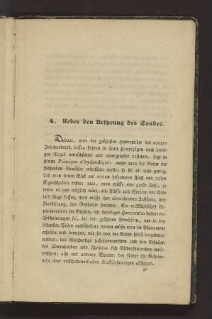 A. Ueber den Ursprung des Sandes