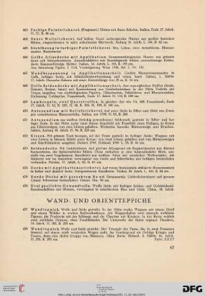Wand- und Orientteppiche (Nr. 477-490)