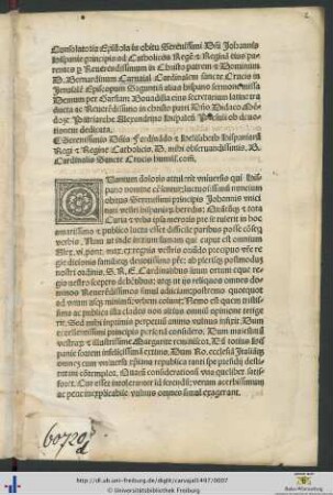 Consolatoria Epistola in obitu Serenissimi Domini Johannis Hispanie principis