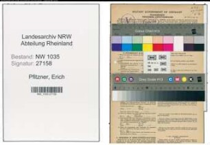 Entnazifizierung Erich Pfitzner , geb. 17.04.1903 (Bergtechniker)
