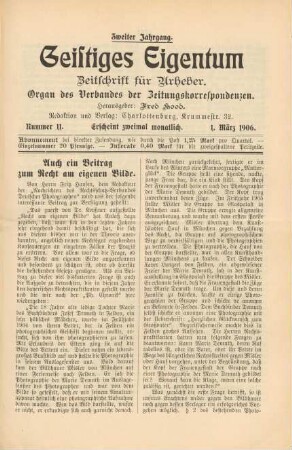 Nummer 11 (1. März 1906)