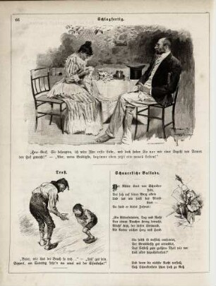 "Schlagfertig" "Trost" "Schauerliche Ballade"