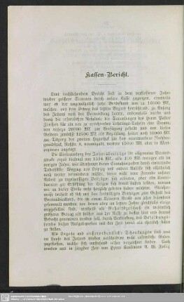 Kassen-Bericht
