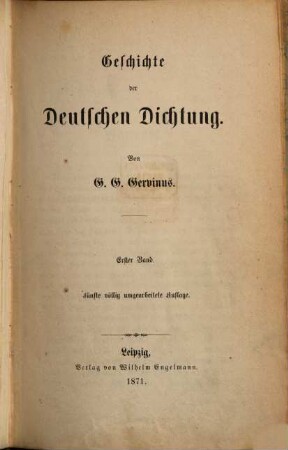 Geschichte der deutschen Dichtung, 1