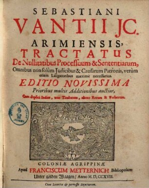 Tractatus de nullitatibus processuum et sententiarum