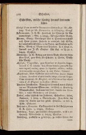 Schriften, welche künftig heraus kommen sollen.