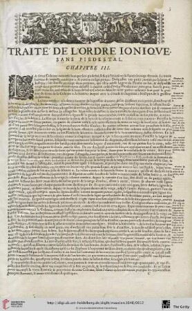 Traité de l’ordre Ioniqve. Sans piedestal