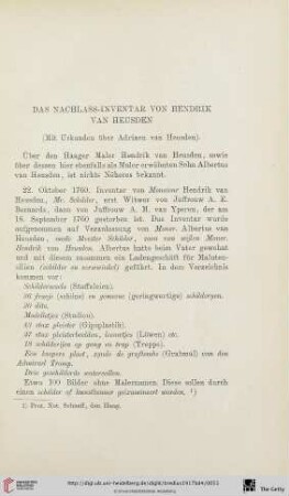 Das Nachlass-Inventar von Hendrik van Heusden