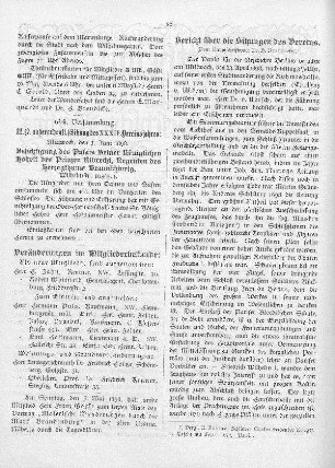 Bericht über die Sitzungen des Vereins