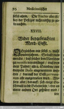 XXVIII. Wider beygebrachten Mord-Gifft