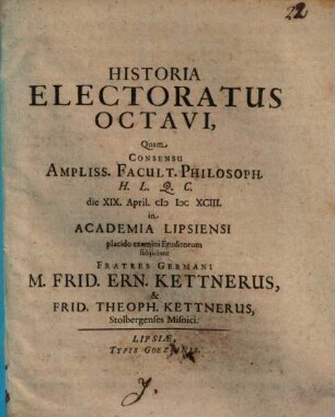 Historia Electoratus Octavi