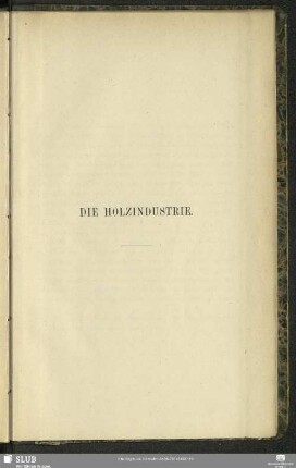 Die Holzindustrie