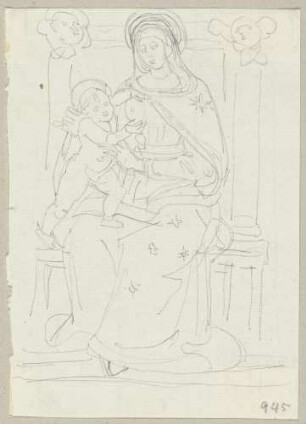 Maria mit Kind, Tafel in einer Kirche in Corneto Tarquinia