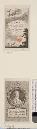 oben: Titel zum Almanac Généalogique pour l'an Commun 1778