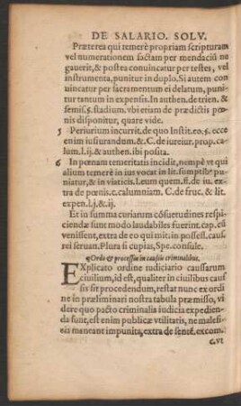 Ordo et processus in caussis criminalibus.