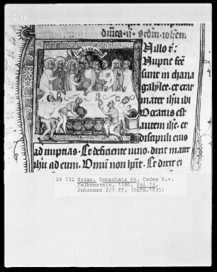 Perikopenbuch des Erzbischofs Kuno von Falkenstein: Das Hochzeitsmahl in Kana
