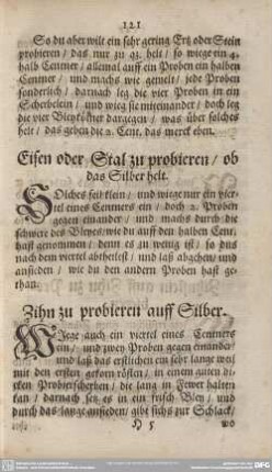 Zihn zu probieren auff Silber.