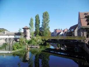 Nürnberg: Henkerbrücke (li.) und Henkersteg (re.)