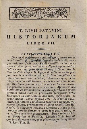 T. Livii Patavini Historiarum libri qui supersunt omnes et deperditorum fragmenta, 2 : Libri 7 - 23
