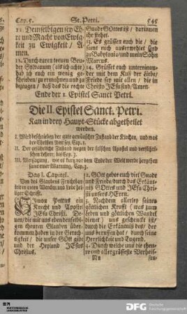 Die II. Epistel Sanct. Petri.