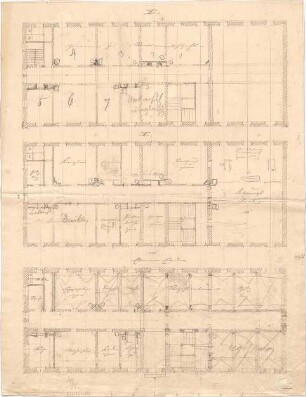 Voit, August von; Gebäude - Kanzlei - Haus (Grundriss EG, Grundriss 1. OG,Grundriss 2. OG)
