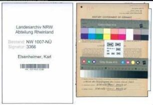 Entnazifizierung Karl Elsenheimer , geb. 15.01.1907 (Schreiner)